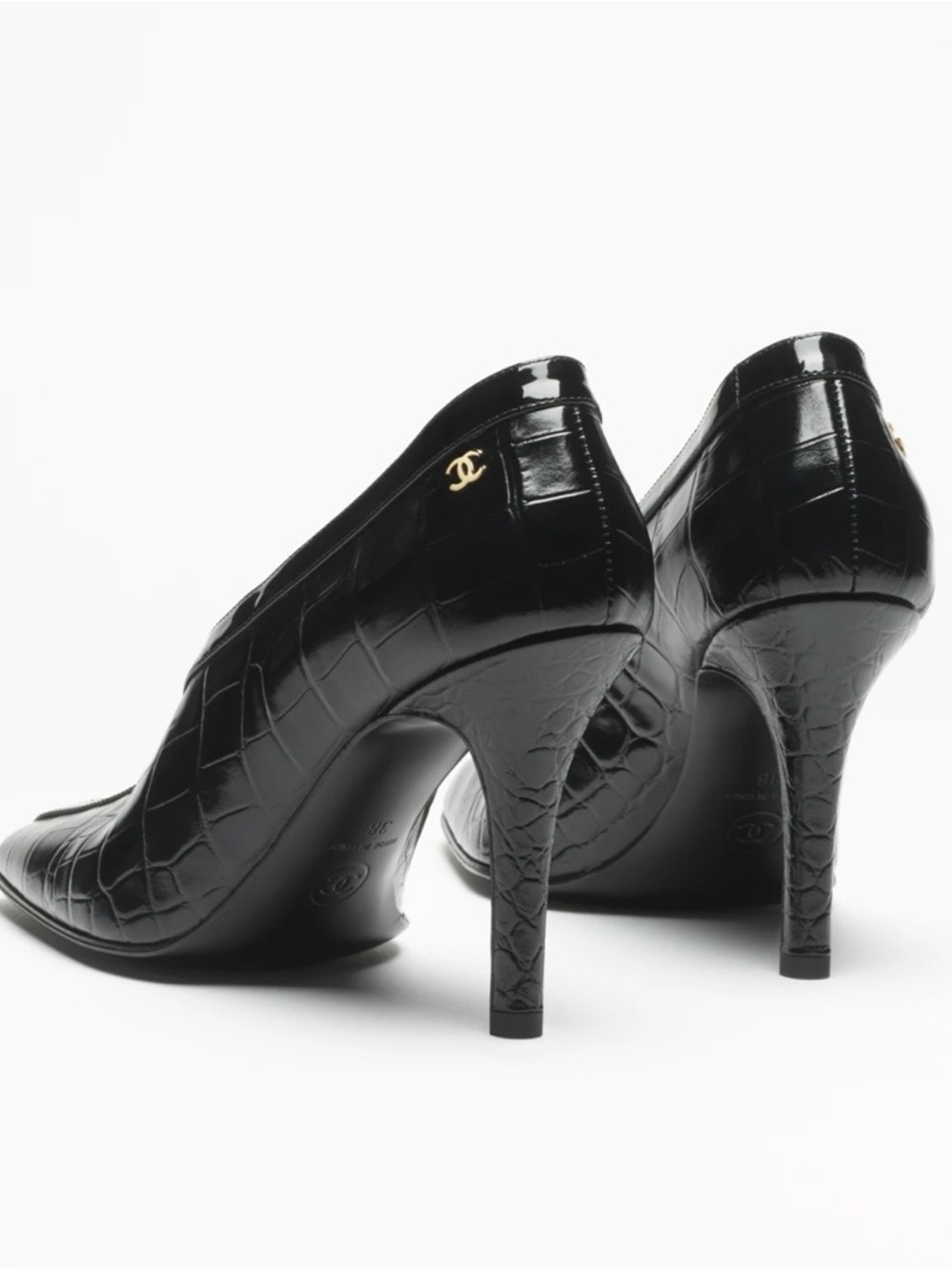 CHANEL 2026 Matthieu Blazy Patent Leather Croc-Embossed High Heel Pumps NIB - 36 - Picture 3 of 16